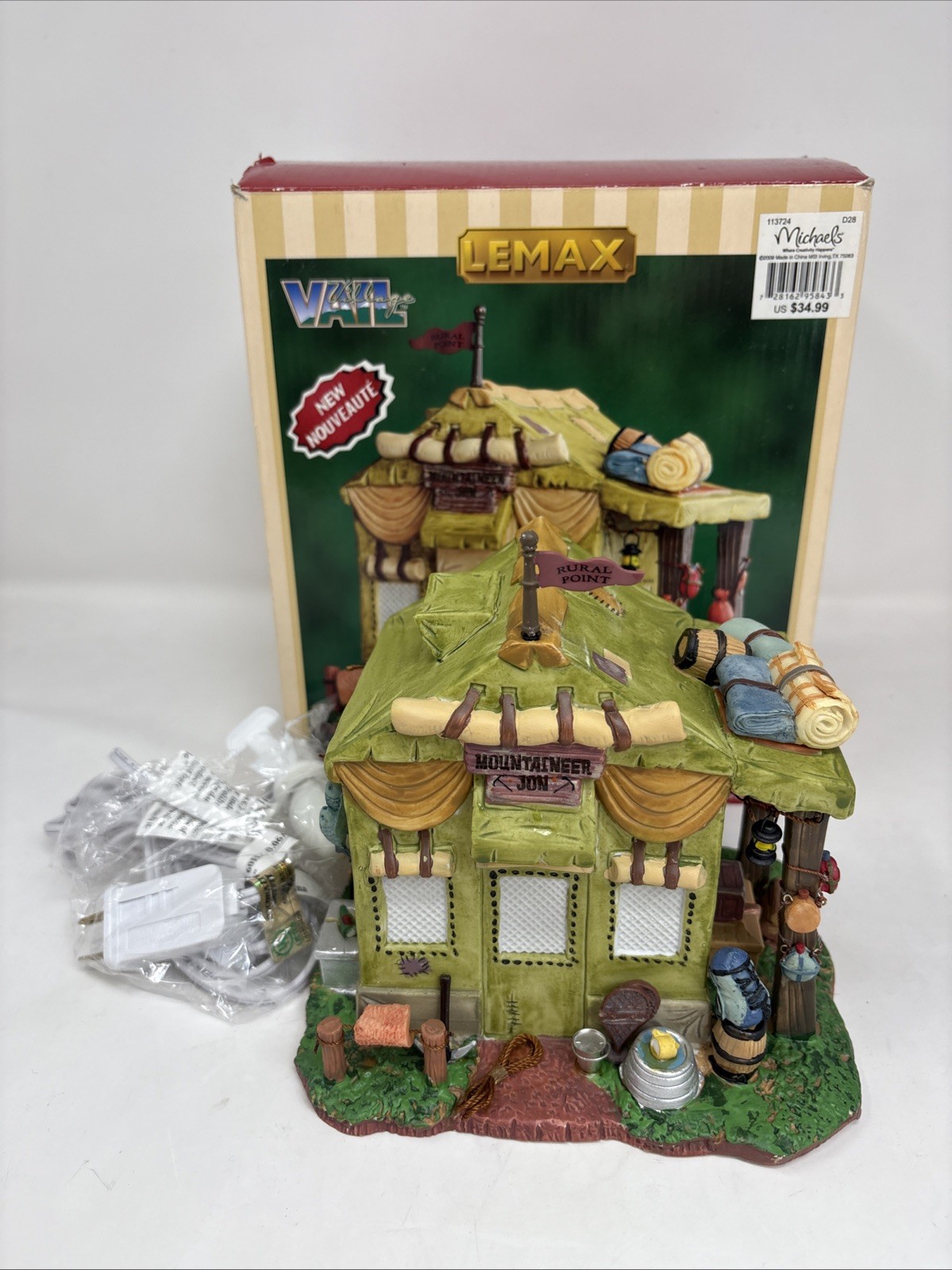 RETIRED Lemax Vail Rural Point Rustic Tent Outpost Christmas Village House