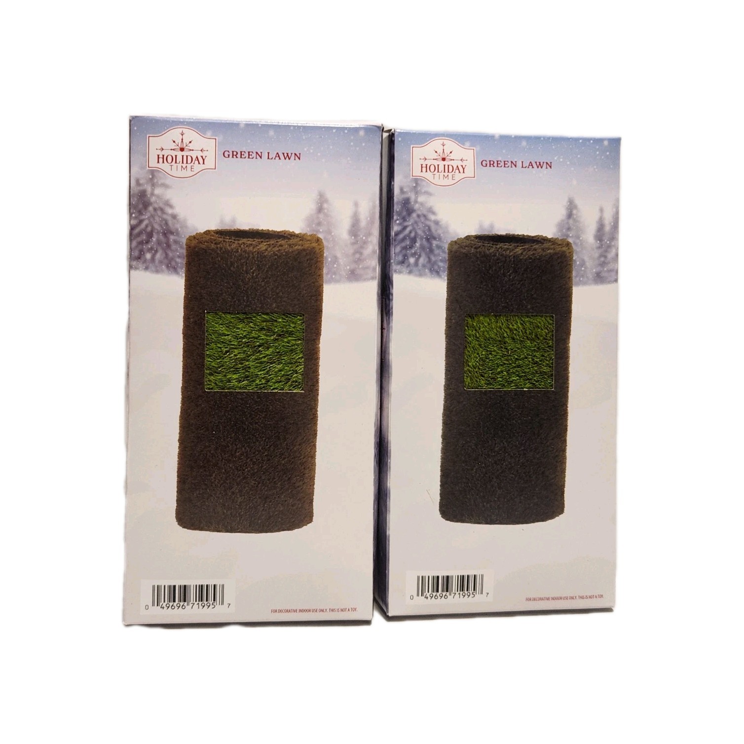 Holiday Time Green Grass Lawn 6×20 Inch Christmas Village Accessory Set Of 2