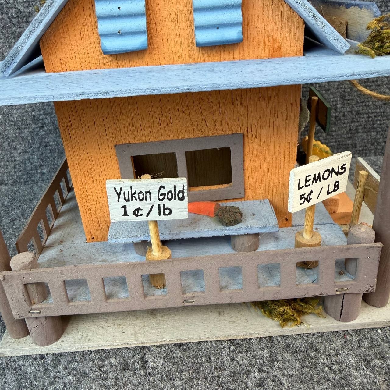 Vintage Wooden Market House Decor Farm Stand Rustic Display