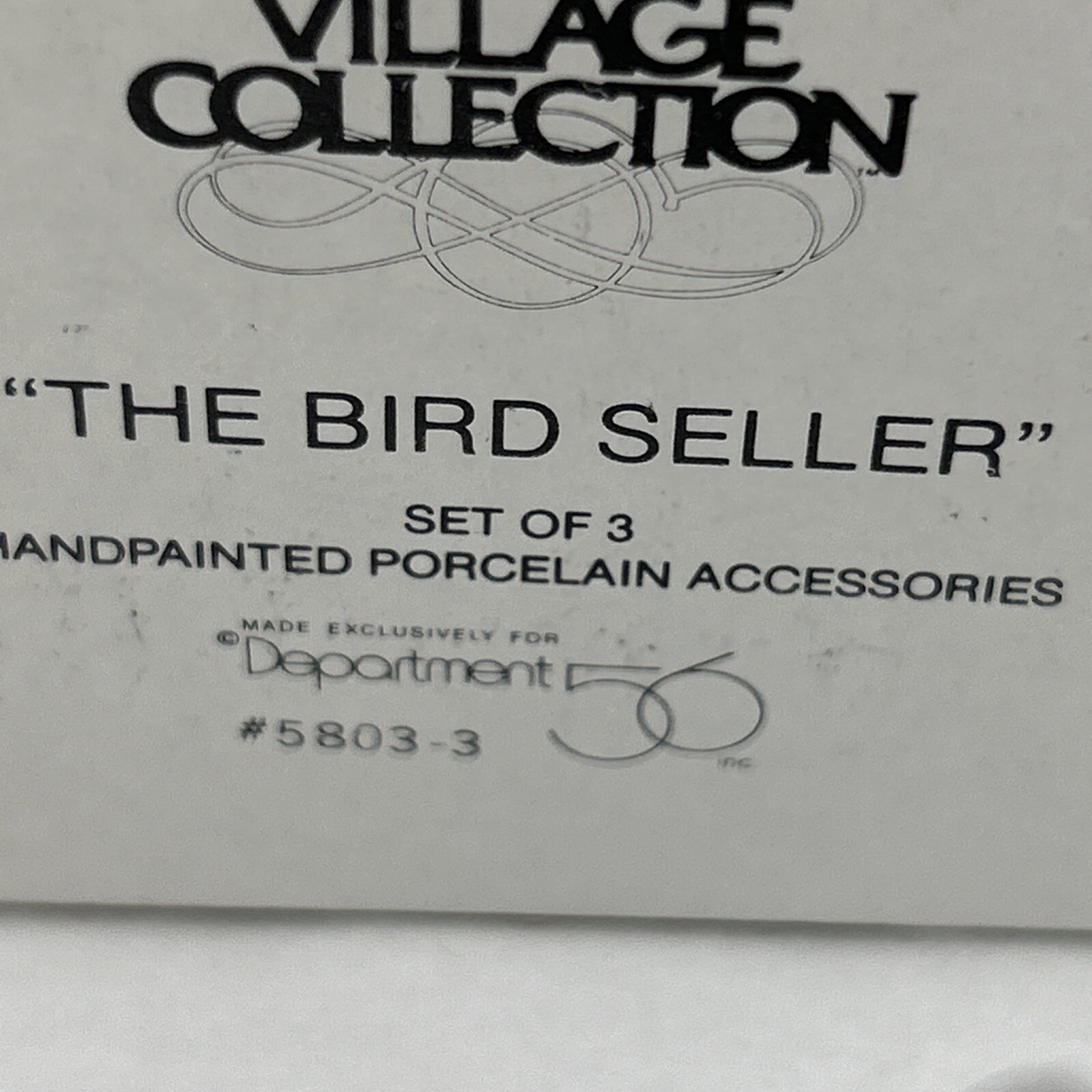Department 56 The Bird Seller. Original Box. Retired 1995