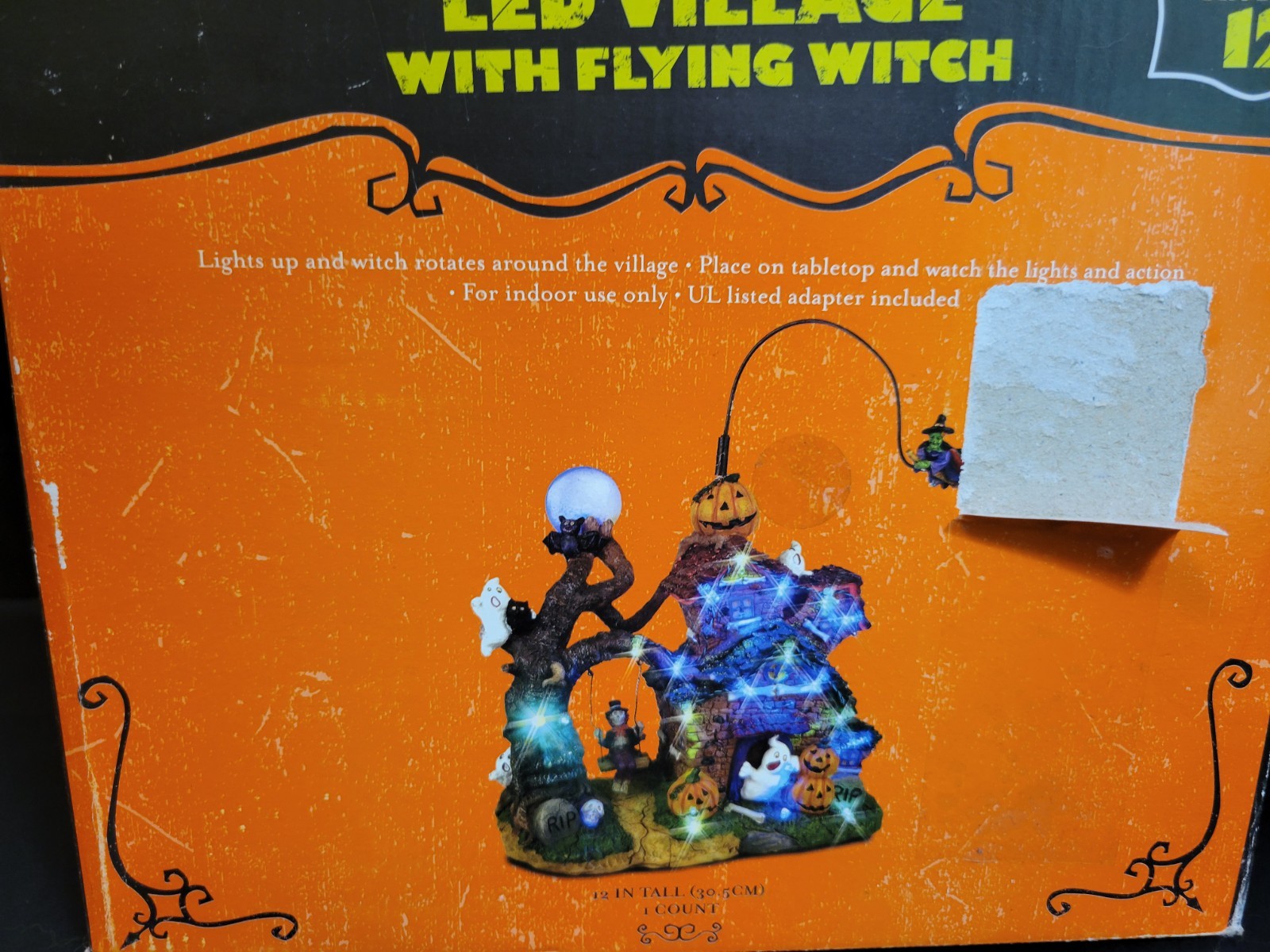 LED Product 12 Target Halloween Village Haunted Tree House Flying Witch READ