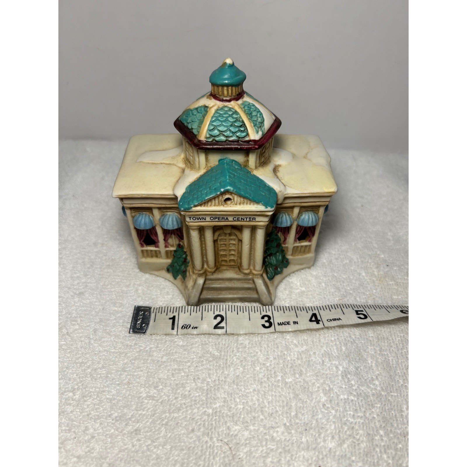 Vintage 1992 Town Opera Center Ceramic Christmas Village Building Miniature