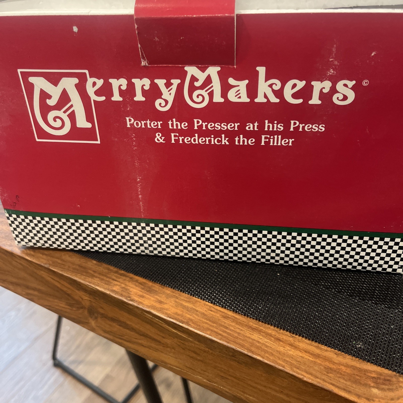 Dept 56 Merry Makers Porter the Presser at His Press and Frederick the Filler