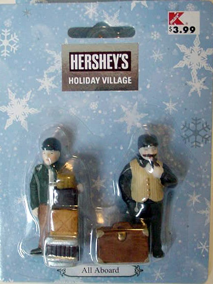 Hershey’s Holiday Village Train Depot Set Lot Deliveries All Aboard Train Porter