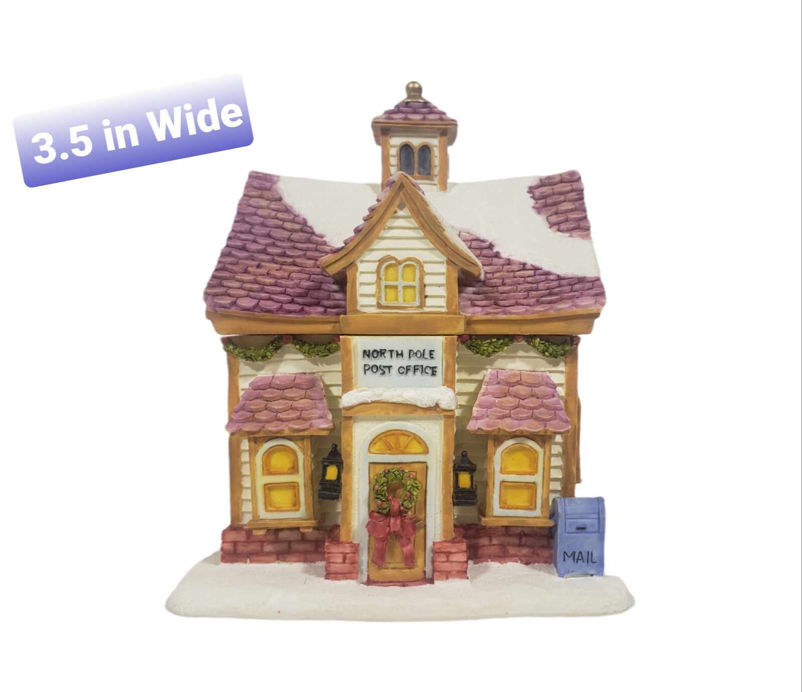 VTG Musical Village Post Office Plays We Wish You A Merry Christmas 1999 Clegg