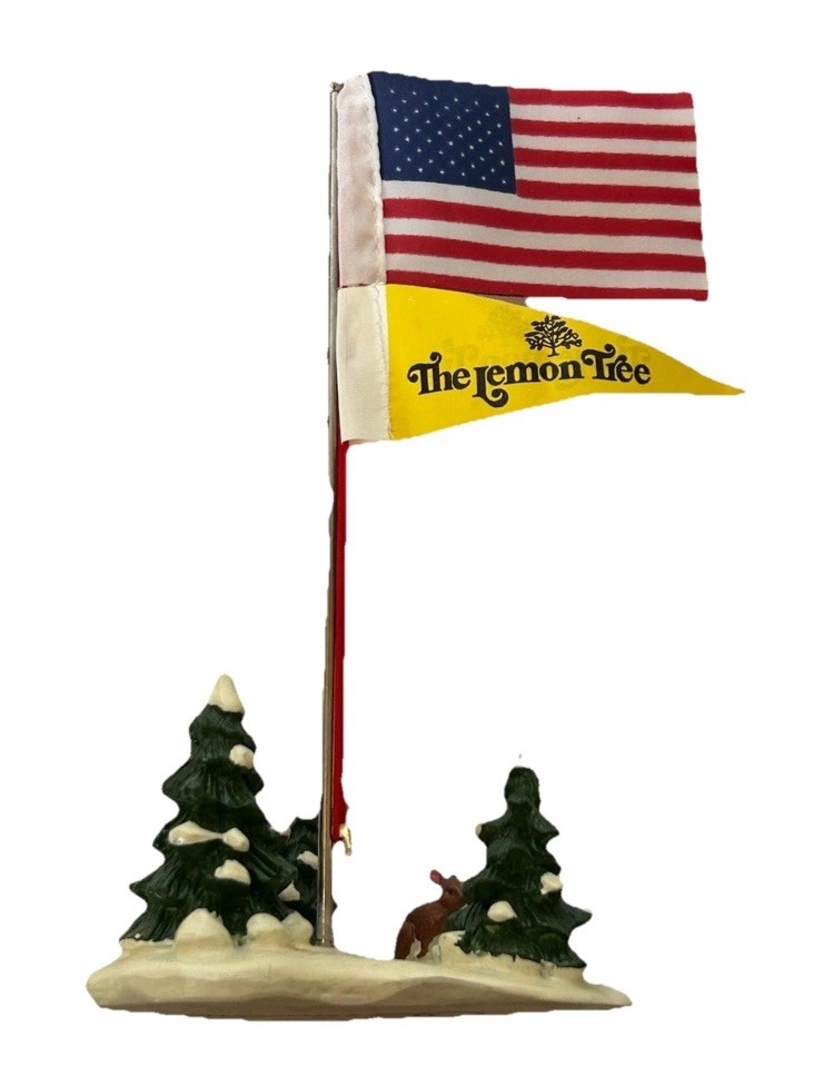 Department 56 Village Flag Pole Lemon Tree Snow Village Christmas Accessory