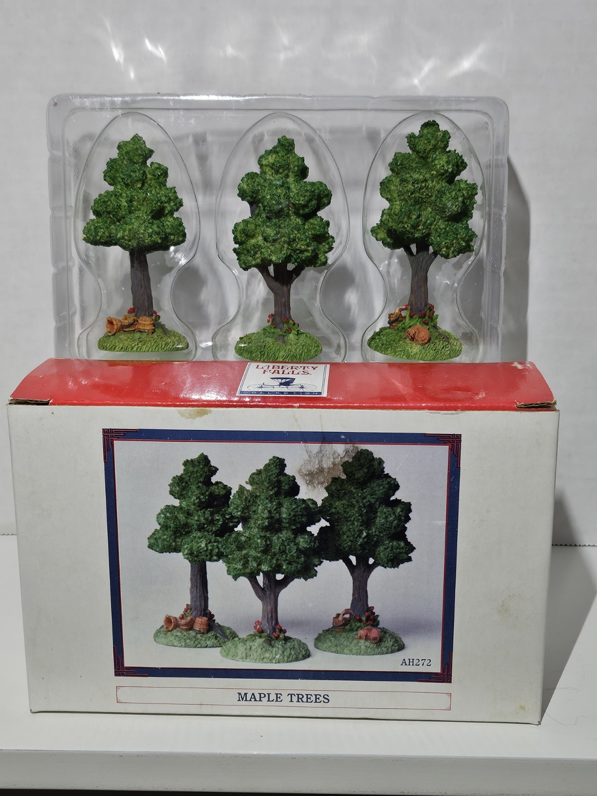 Liberty Falls Maple Trees Set of 3 AH272 Vintage 2002 Americana Village Boxed