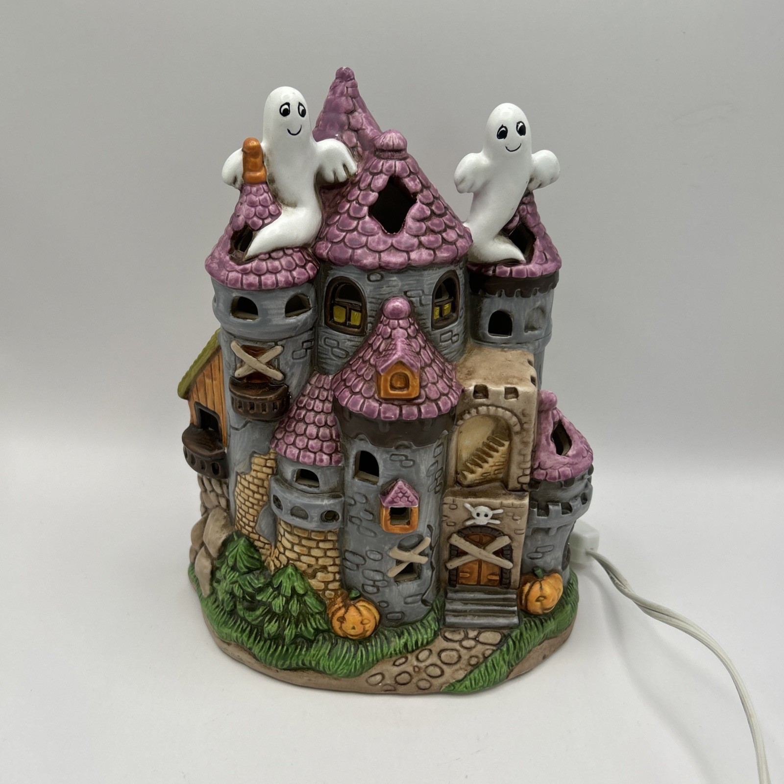 1989 Colonial Village Lefton China Haunted Castle Byron Wood Halloween Vintage