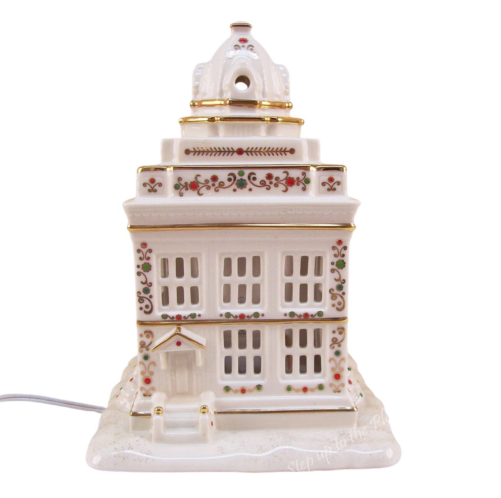 Lenox China Mistletoe Park BANK 2008 Village Treasures for Xmas Anywhere Light