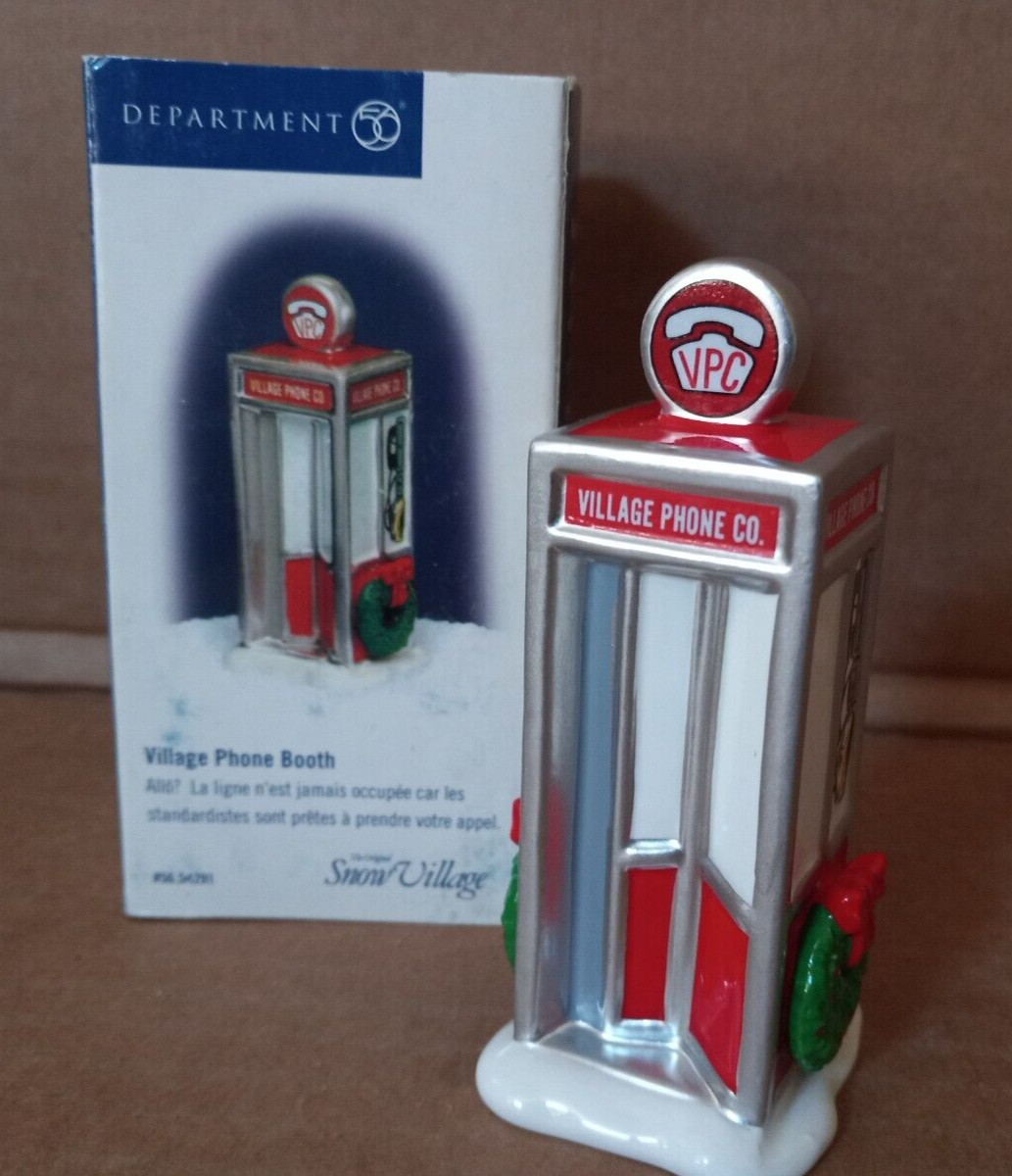 Dept 56 Christmas Village Phone Booth 56.54291 IOB