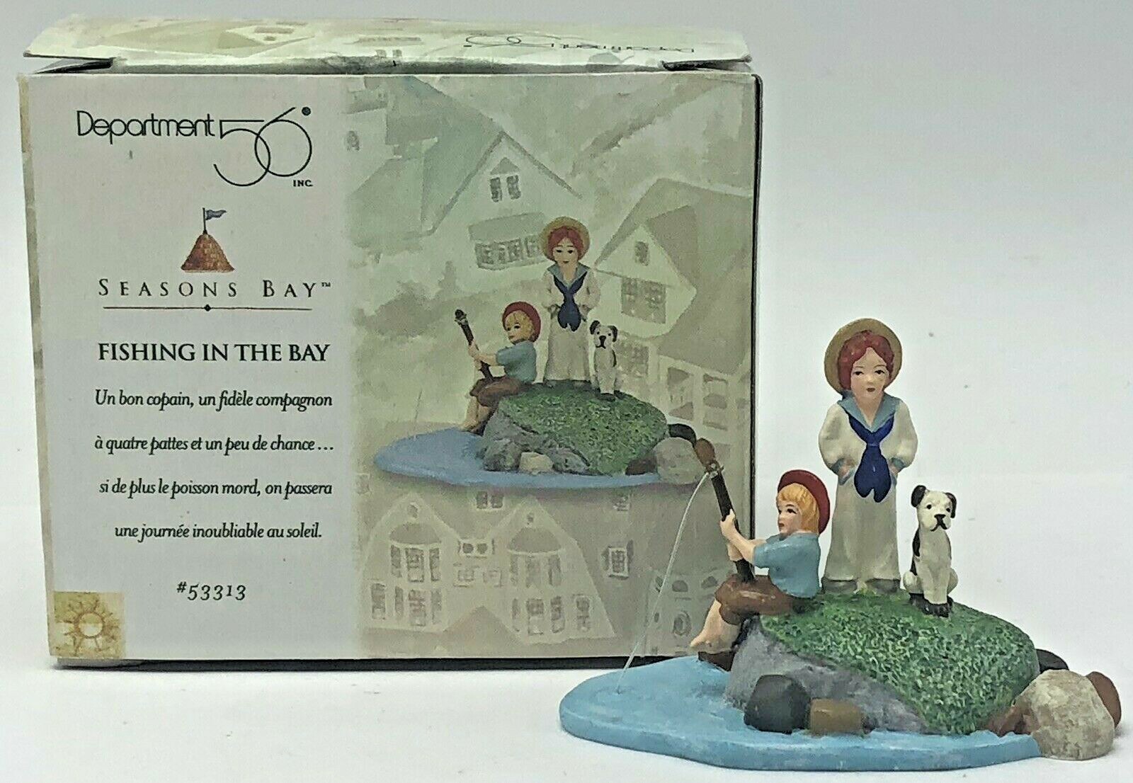 Dept 56 Seasons Bay Village Fishing in the Bay 53313 Boys Dog