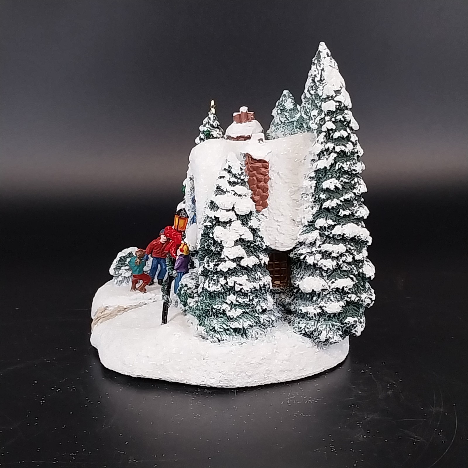 Thomas Kinkade Country Christmas Homecoming Lighted Cottage Teleflora Resin