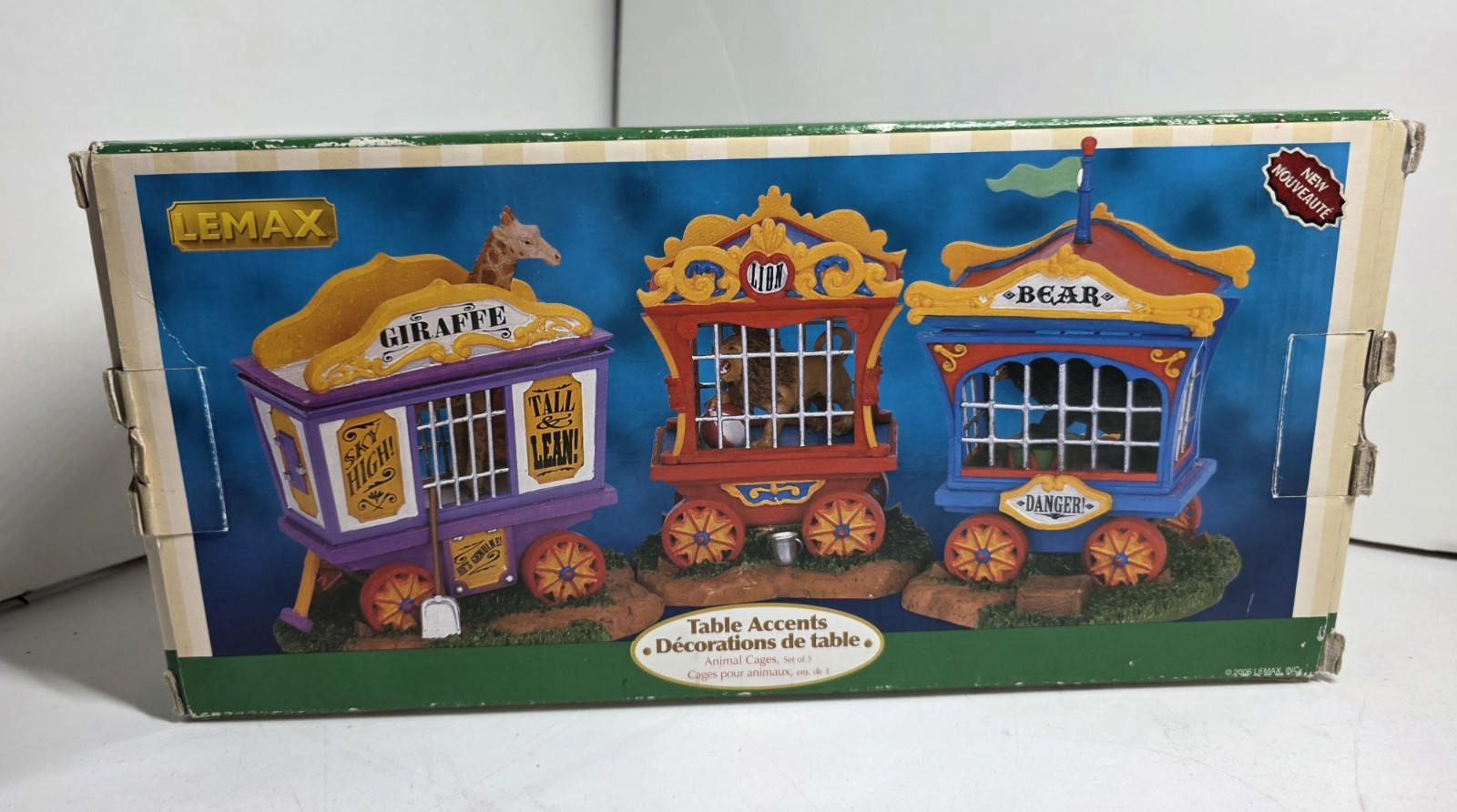 Vintage 2006 Lemax Village Collection Circus Animal Cages and Wagon Table Accent