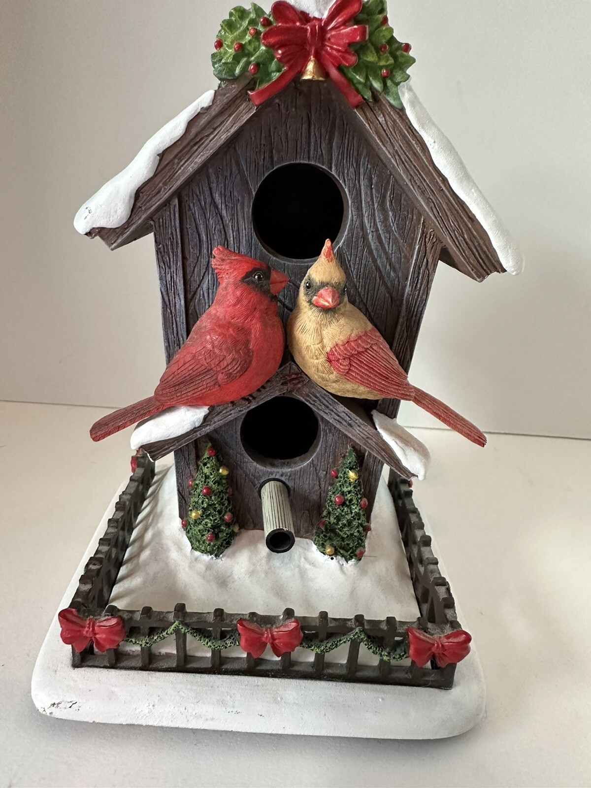 Hawthorne Village Cardinal Birdhouse Backyard Splendor Songbird Christmas Works