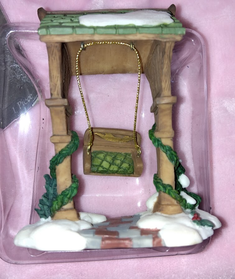 Santas Workbench Swing Christmas vtg Village Collection Figures