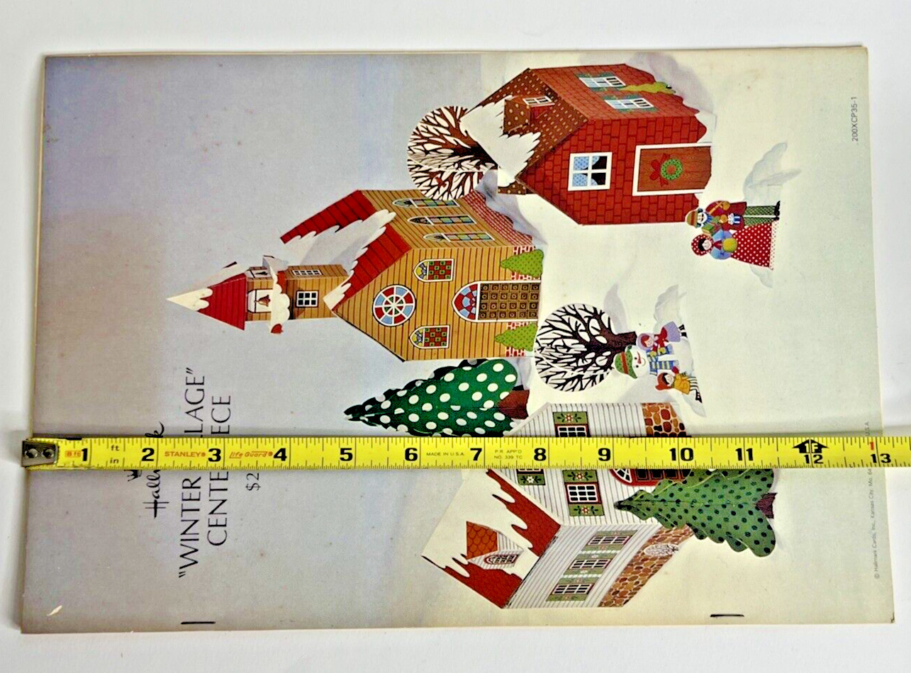 Vtg 70’s Hallmark Winter Village Centerpiece Houses Church Figures Trees NOS