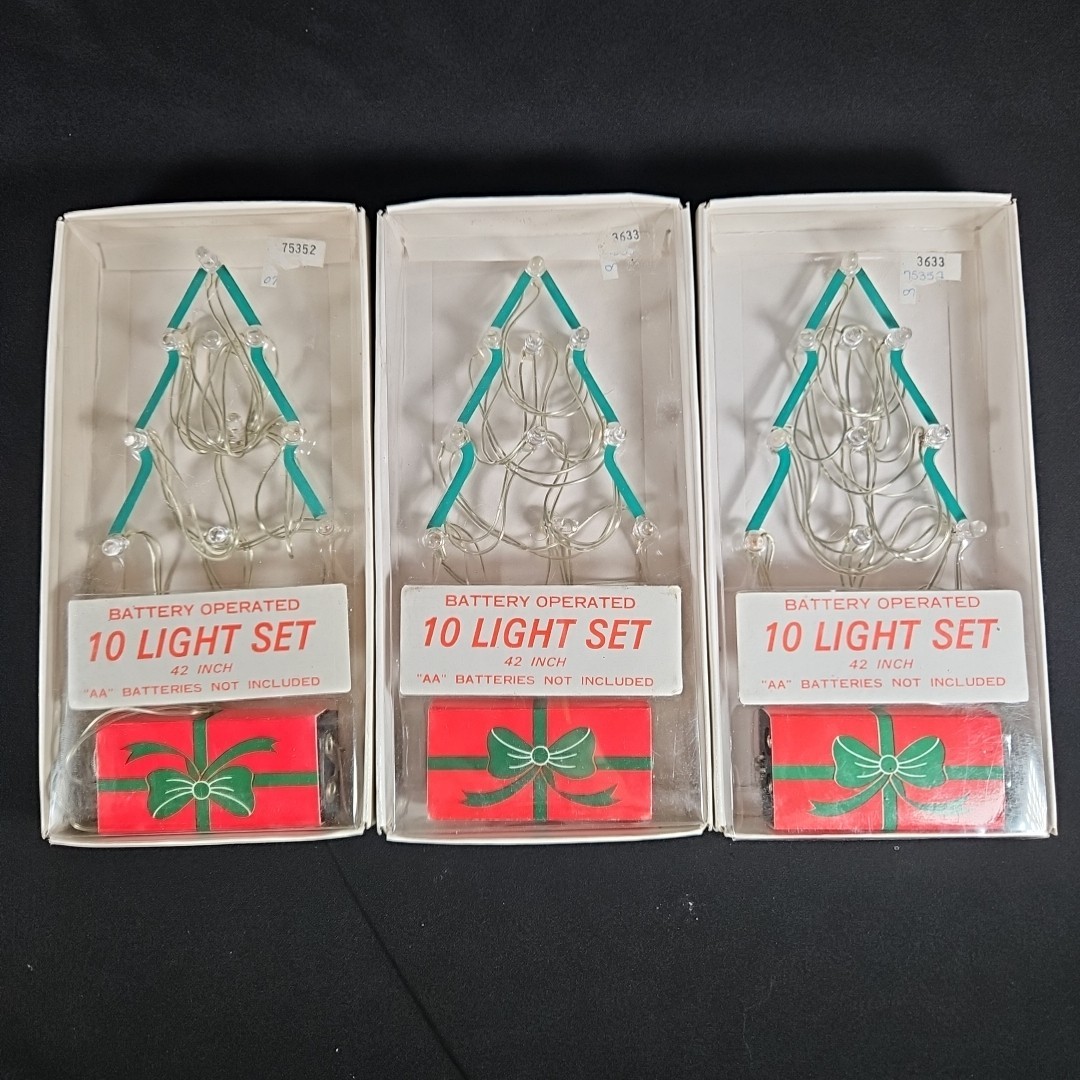 Department 56 10 Light Set Battery Operated Multi Color LED Lot of 3 Accessory