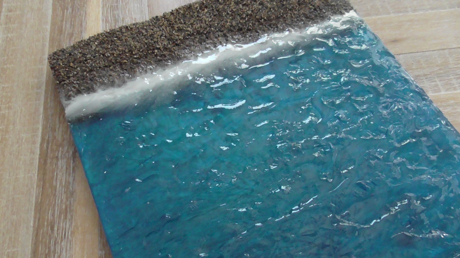 19″ x 12″ Blue Resin Beach Ocean Lake Seasonal Villages Dioramas Railroads #594