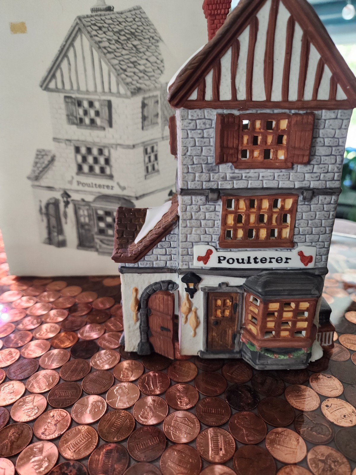 Dept 56 Retired Dickens Village Poulterer House 1988 #59269 W/Box and Light