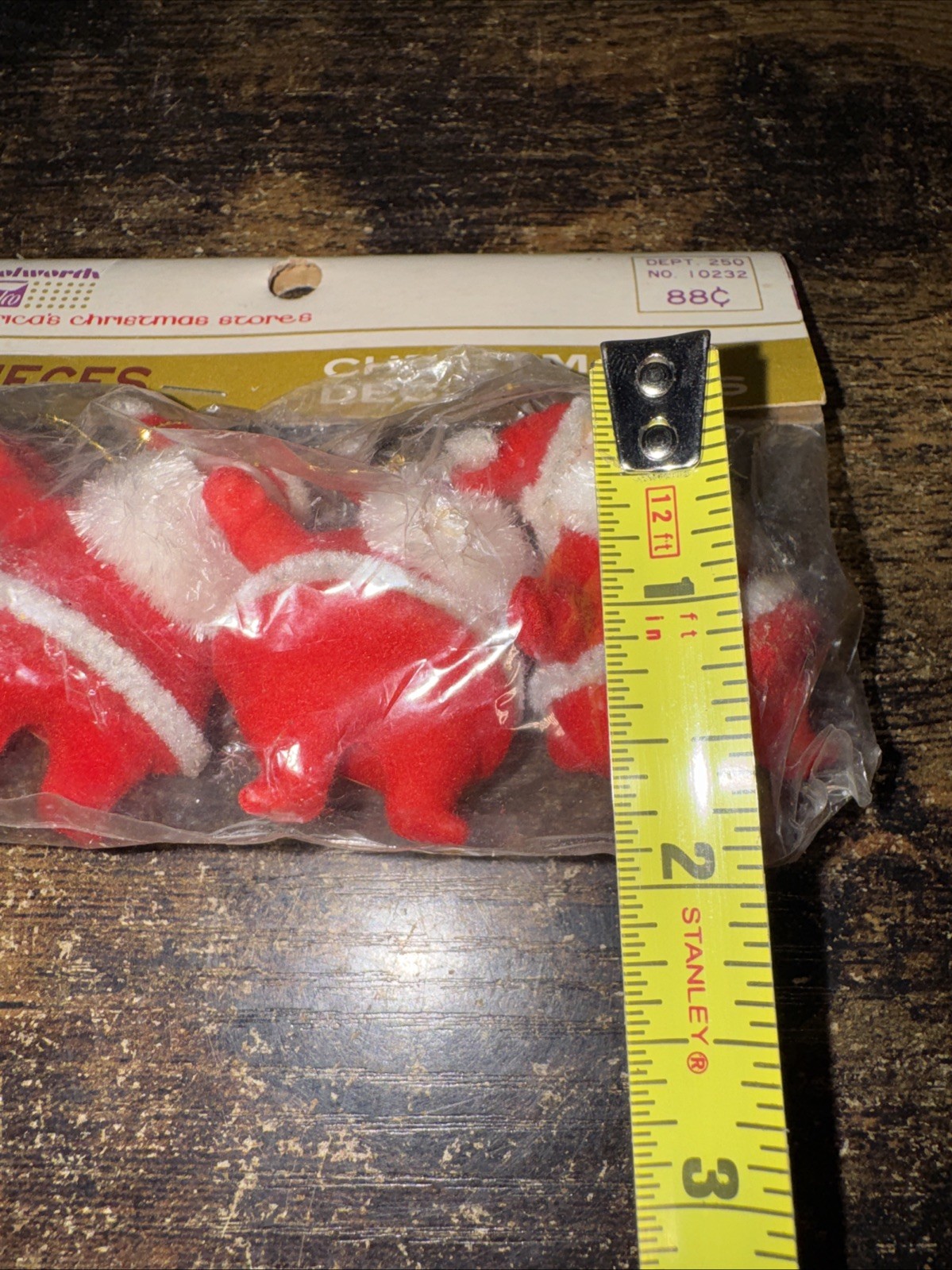 4 Miniature Santa Claus Woolworth (America Christmas Store) New In Package