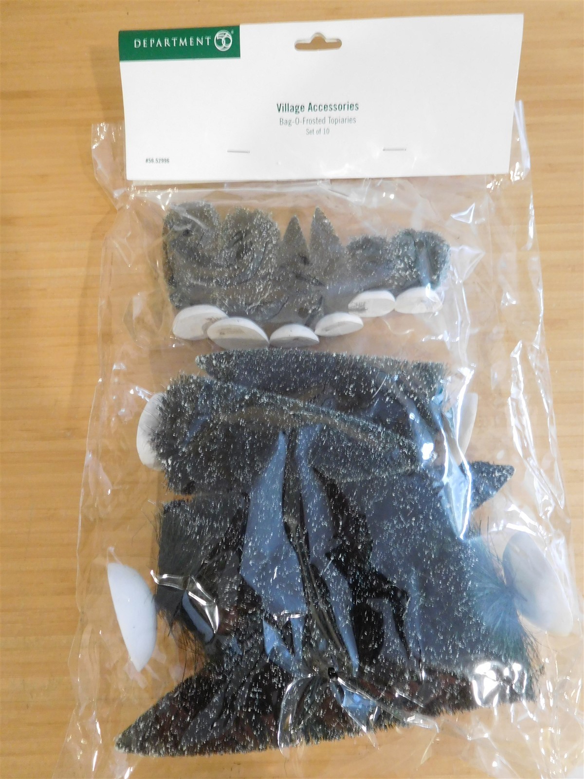 Dept 56 Village – Bag-O-Frosted Topiaries, Trees – Set of 10 – #56.52996 – NIP