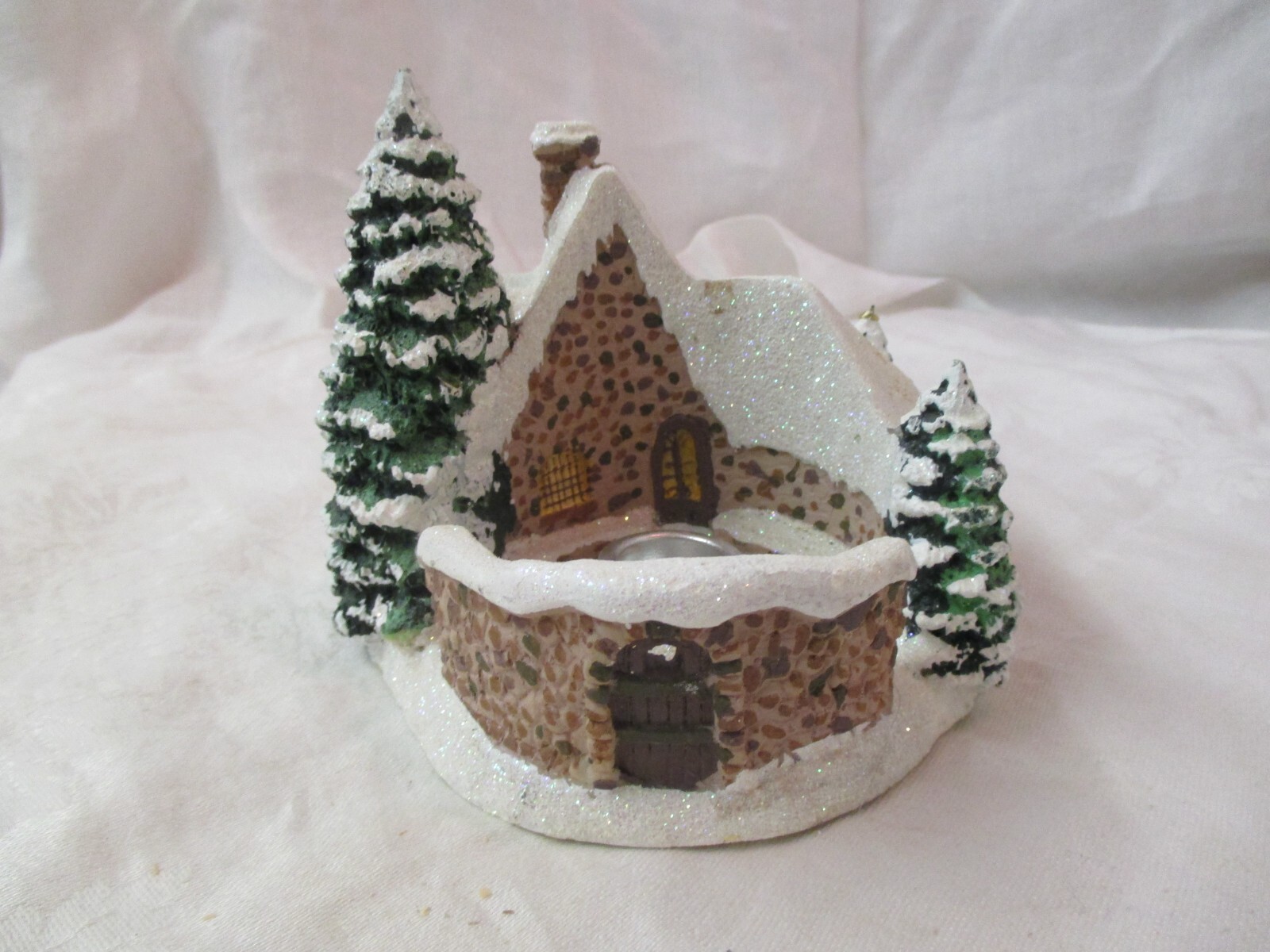 2005 Thomas Kincade Memories of Christmas House Teleflora Candle Holder #35