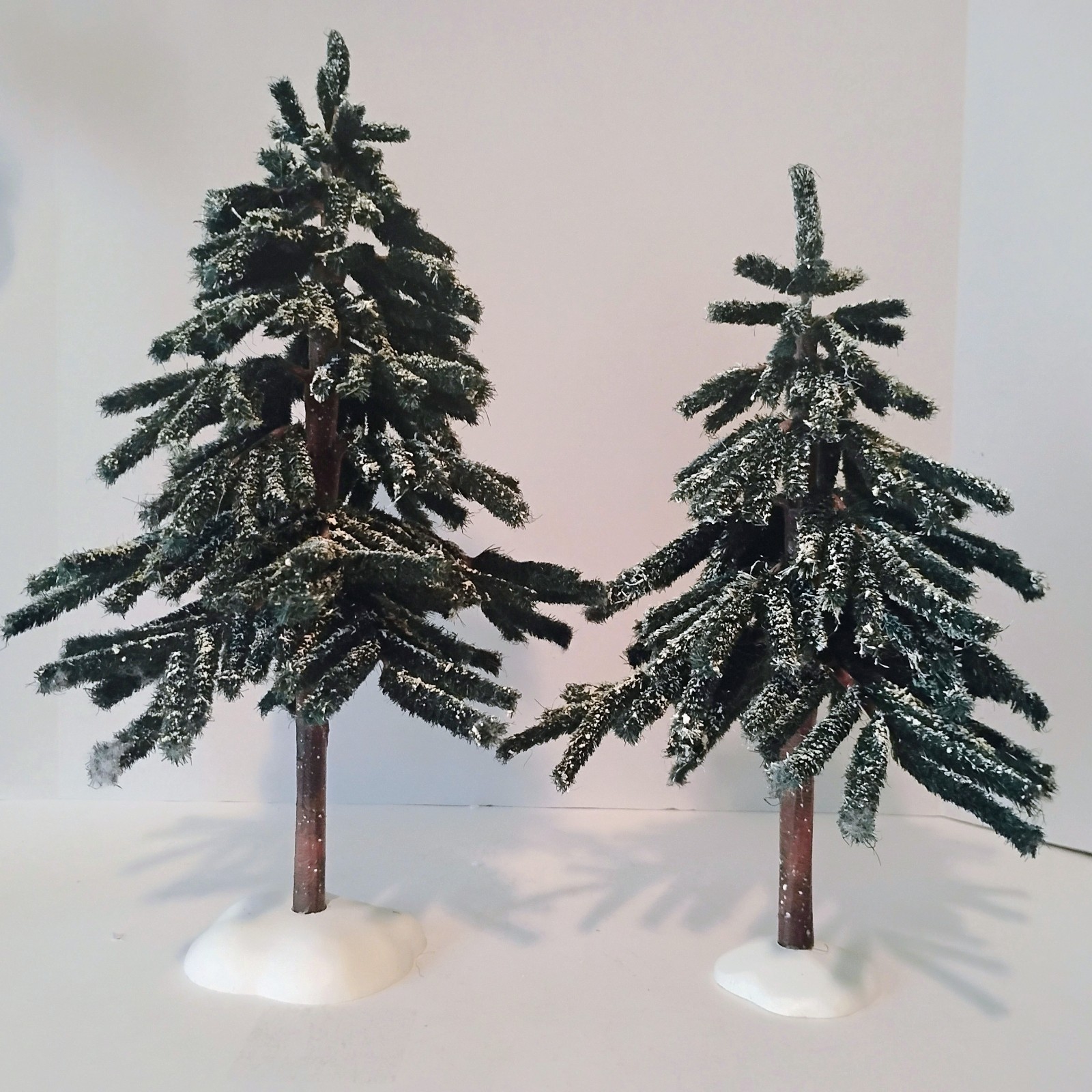 Dept 56 Village Frosted Hemlock Trees #52638 Evergreen Set of 2 Original Box