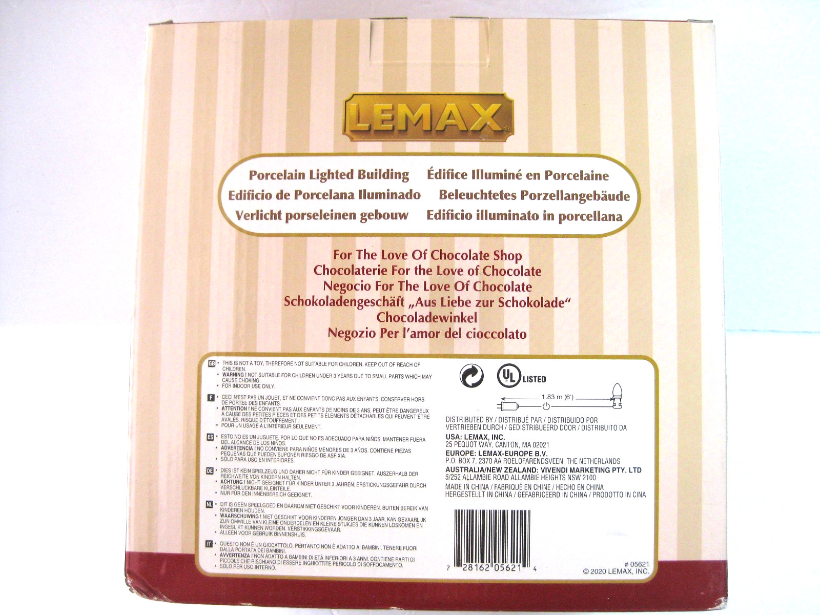 LEMAX #05621 FOR THE LOVE OF CHOCOLATE LIGHTED BUILDING NEW IN BOX