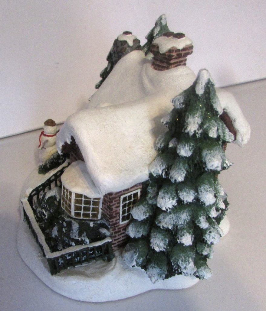 Thomas Kinkade A Village Christmas 2002 Lighted Cottage Snowman House Works