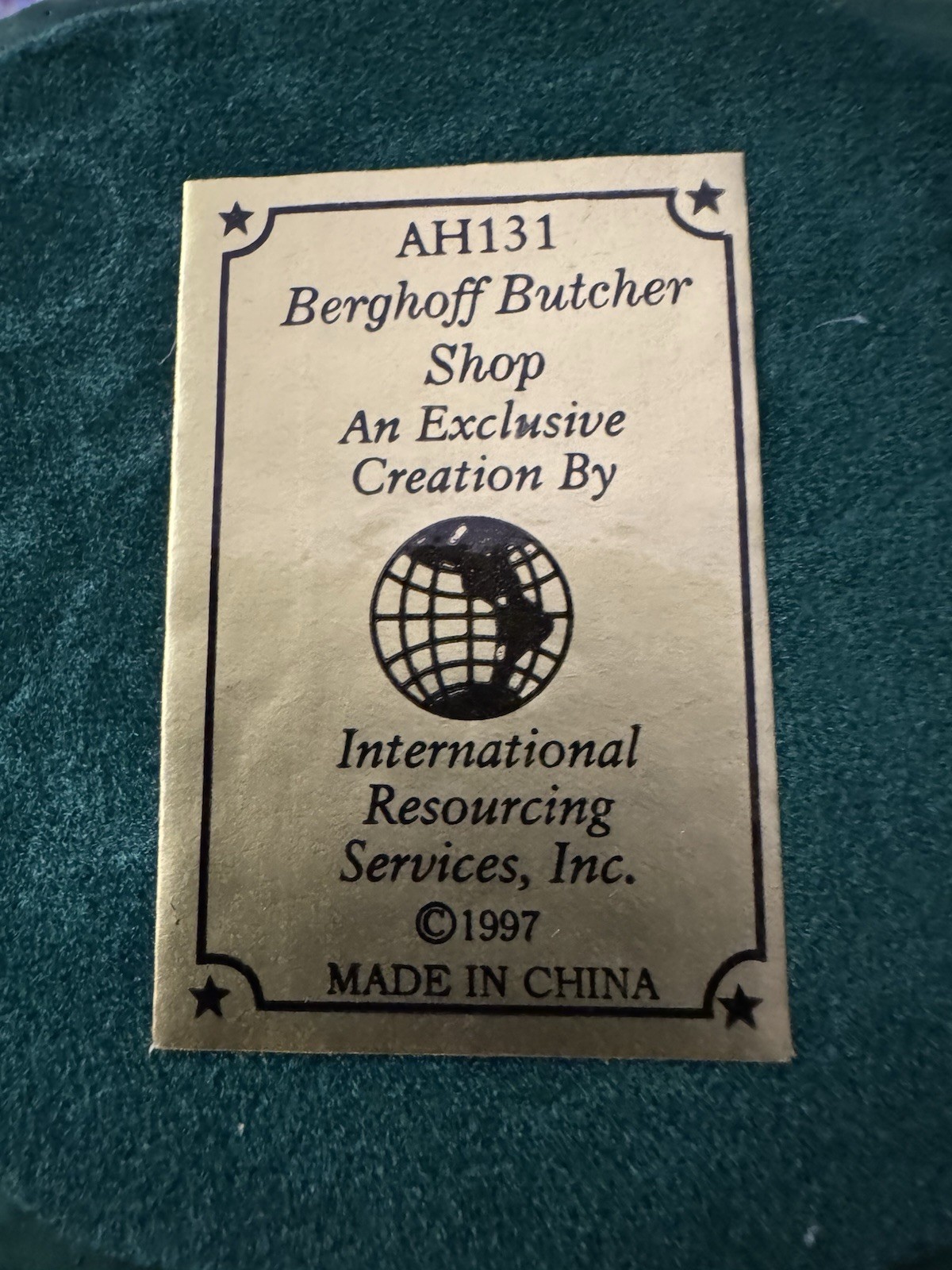 Vintage Liberty Falls Americana Collection Berghoff Butcher Shop AH131