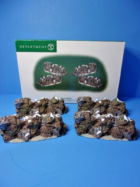 Dept 56 Craggy Cliff Extensions Set of 4 #52795 Village Accessories Retired IOB