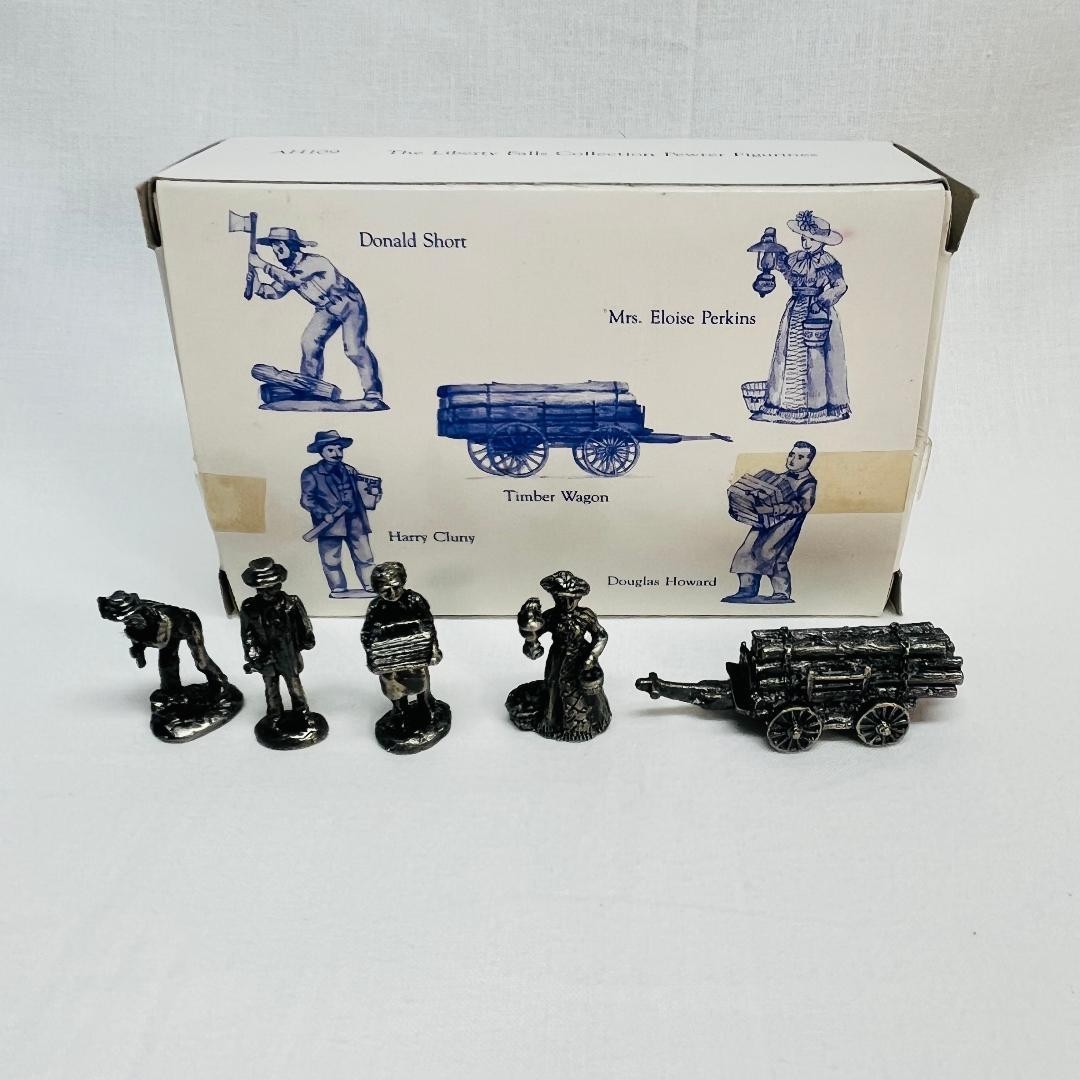 VTG 1996 Liberty Falls 5 Different Pieces AH109 Solid Pewter Collection Sz Descr
