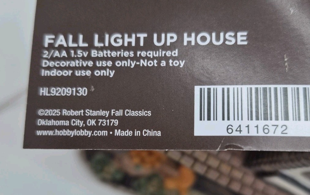 Hobby Lobby Cozy Fall Cottage House Light Up Pumpkins Brown 7.5in Tall