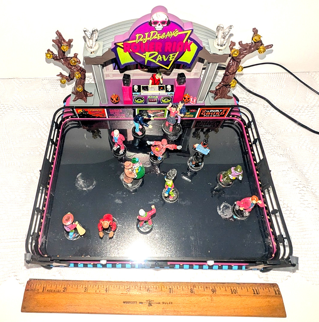 Lemax Spooky Town DJ DECAY ROLLER RINK RAVE Retro Musical Halloween Village 2026
