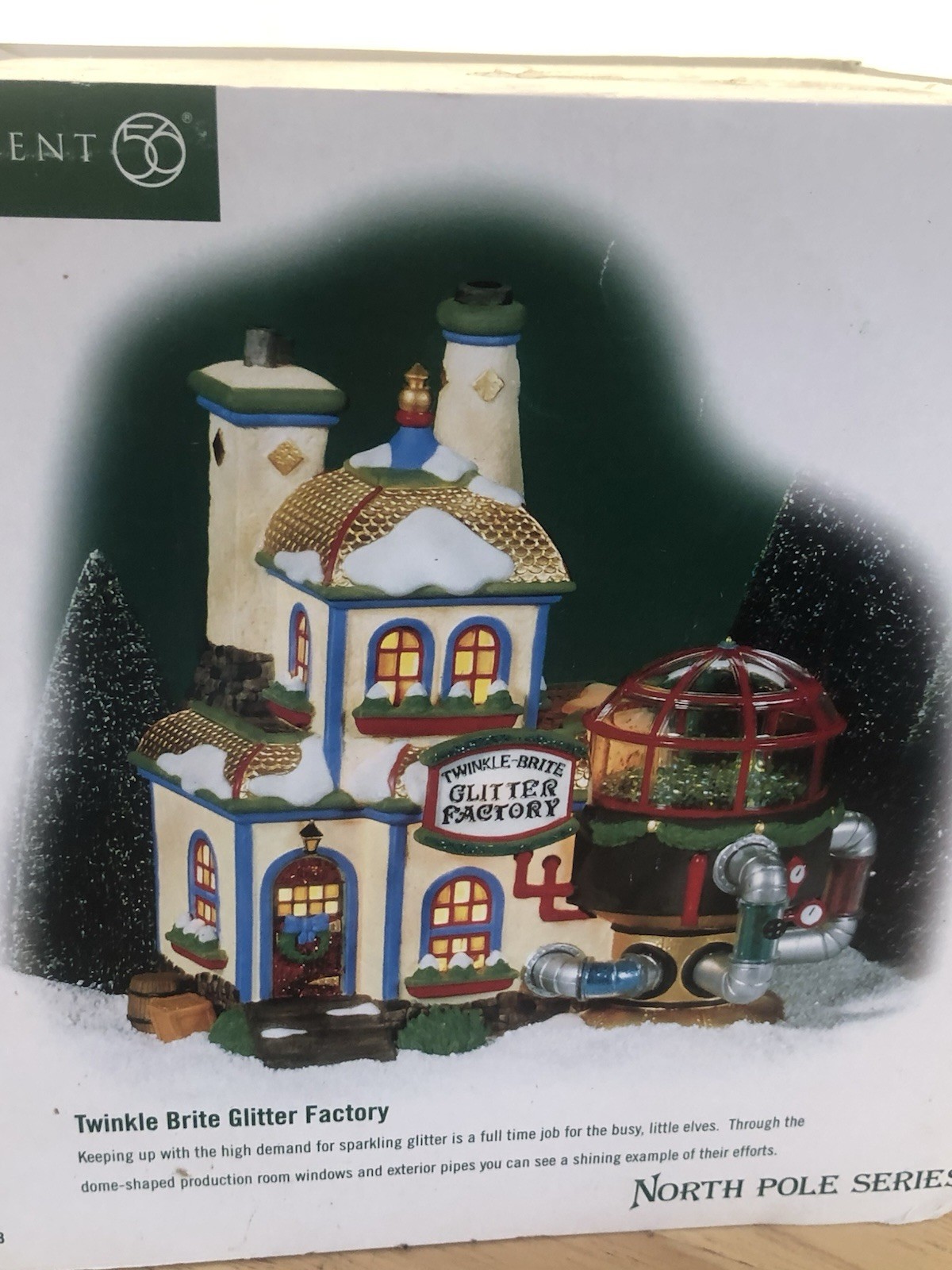 Dept 56 North Pole Twinkle Brite Glitter Factory #56.56738 Retired Boxed