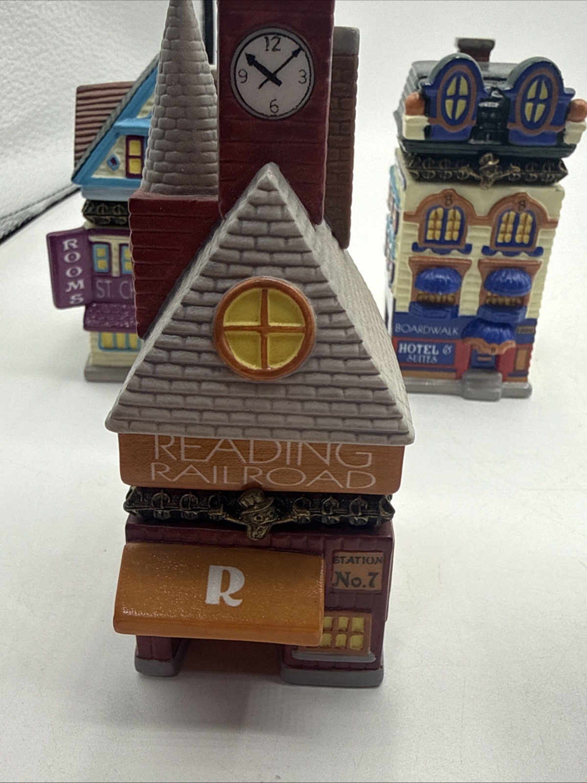 Vintage Monopoly 1999 Porcelain Trinket Box Hasbro Pieces Lot Of 10