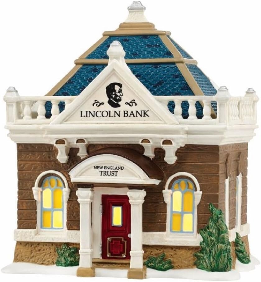 Department 56 New England Village Lincoln Bank 4044824 NEW RARE