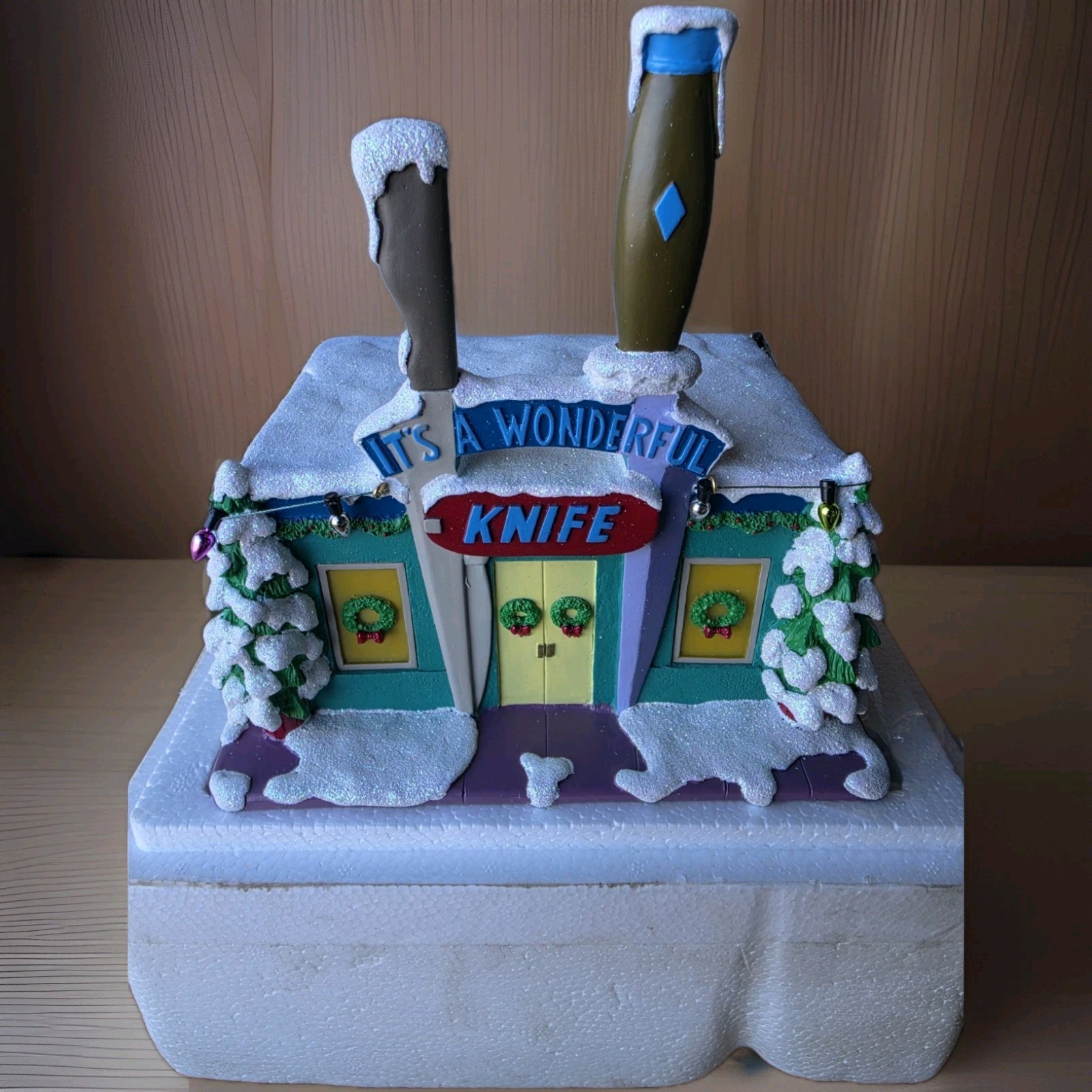 IT’S A WONDERFUL KNIFE Simpsons Hawthorne Christmas Village House COA