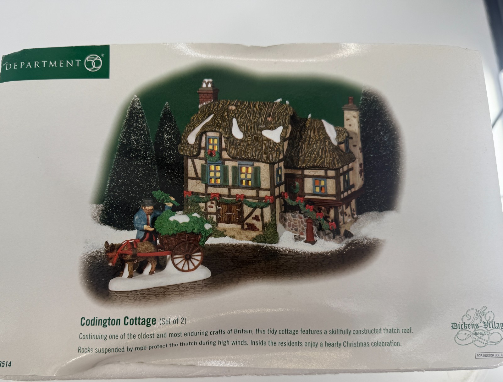 Department 56 Dickens Village Codington Cottage Bringing Home The Holly Set