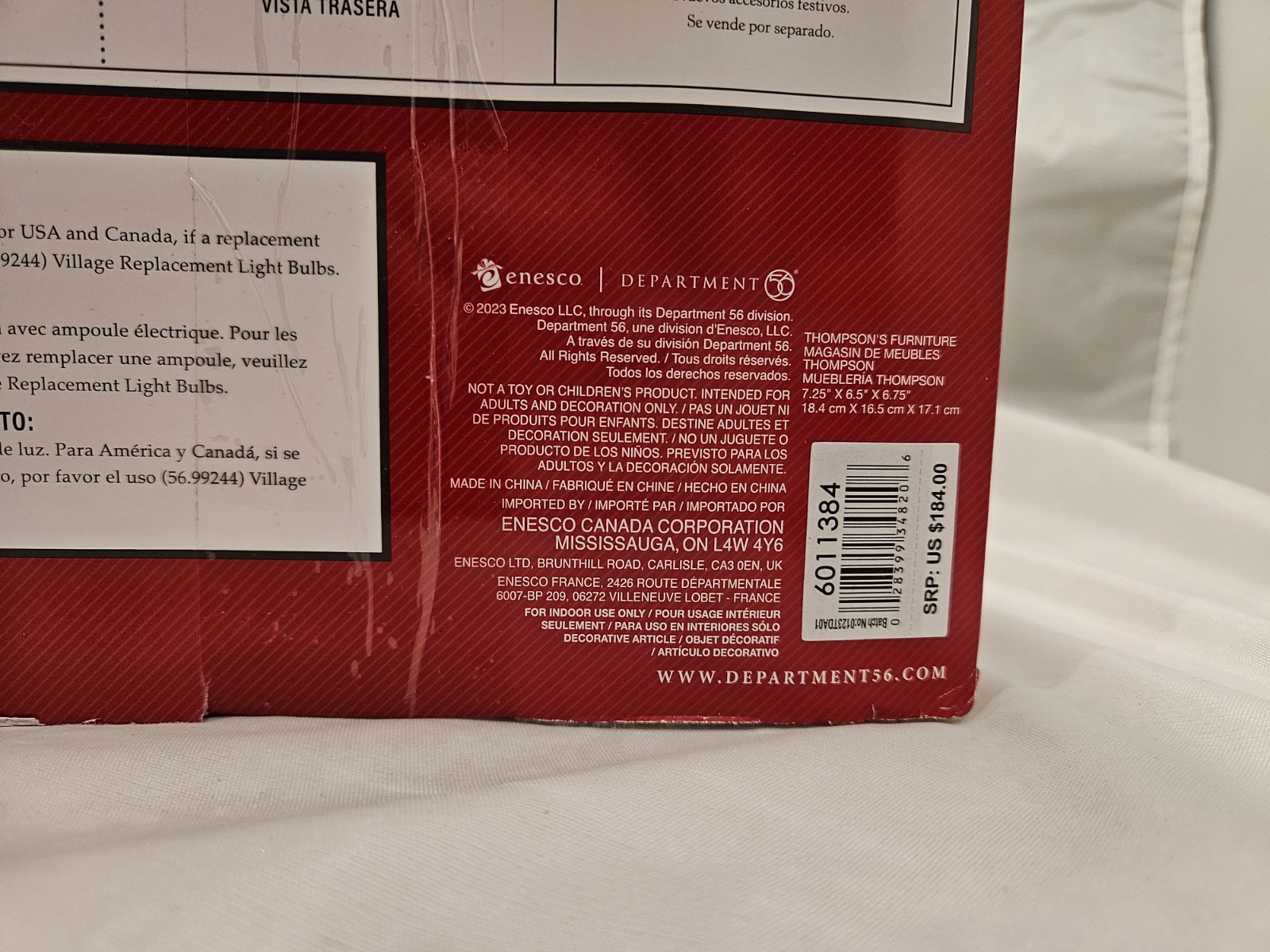 Dept 56 Christmas in the City – Thompsons Furniture- NIB – SEALED