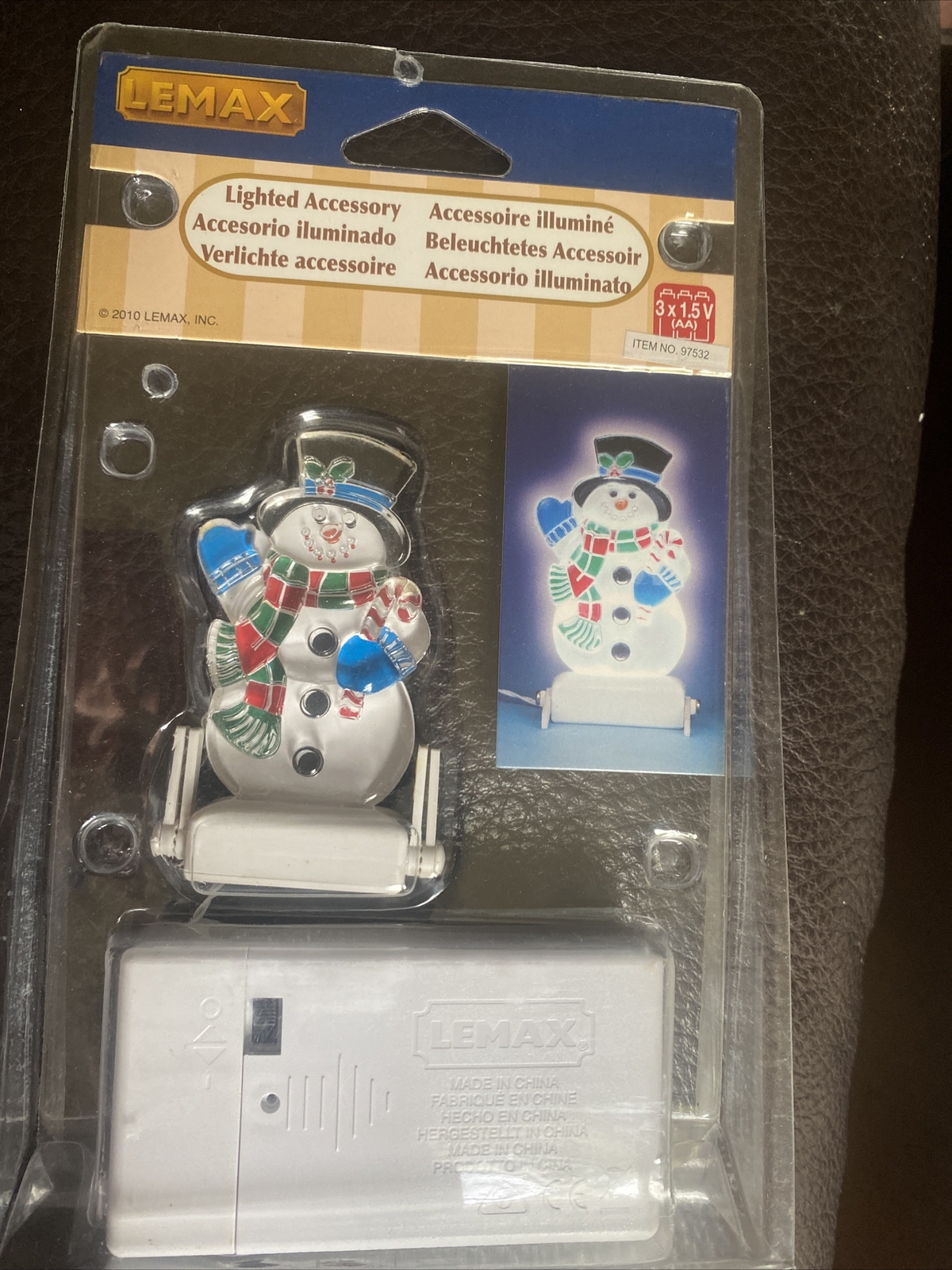 Lemax SNOWMAN YARD LIGHT-Holiday Village Train Accent-RETIRED