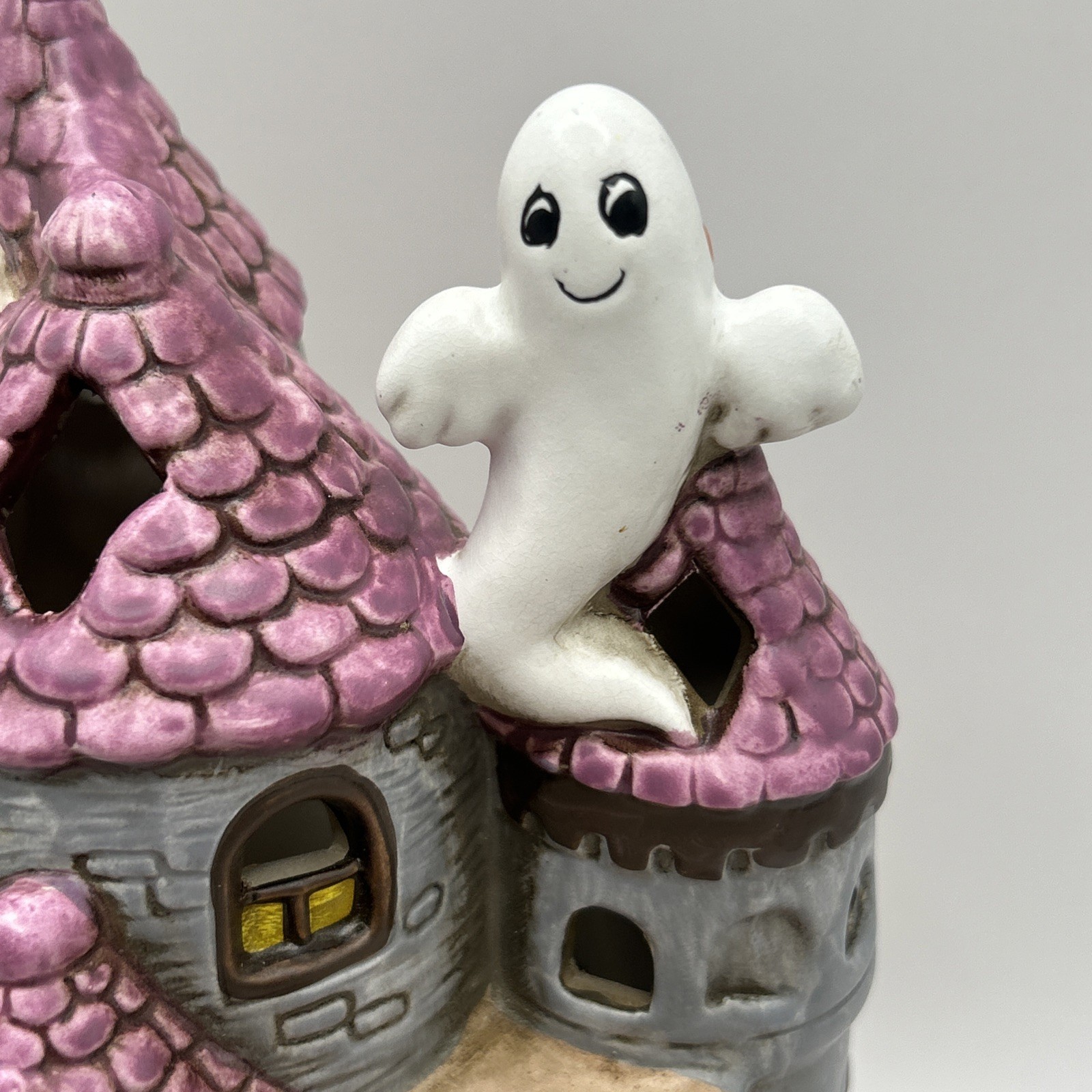 1989 Colonial Village Lefton China Haunted Castle Byron Wood Halloween Vintage