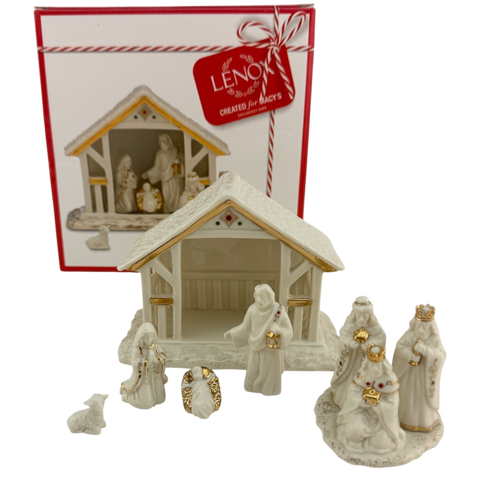 Lenox China Village Treasures MISTLETOE PARK Away In a Manger Nativity