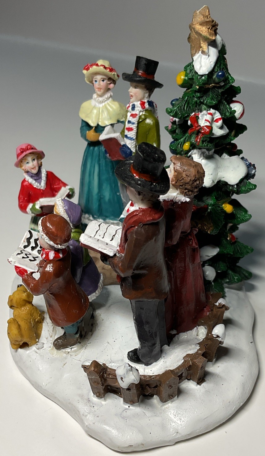 Holiday Inspirations House Accessory Carolers Around Christmas Tree 2012