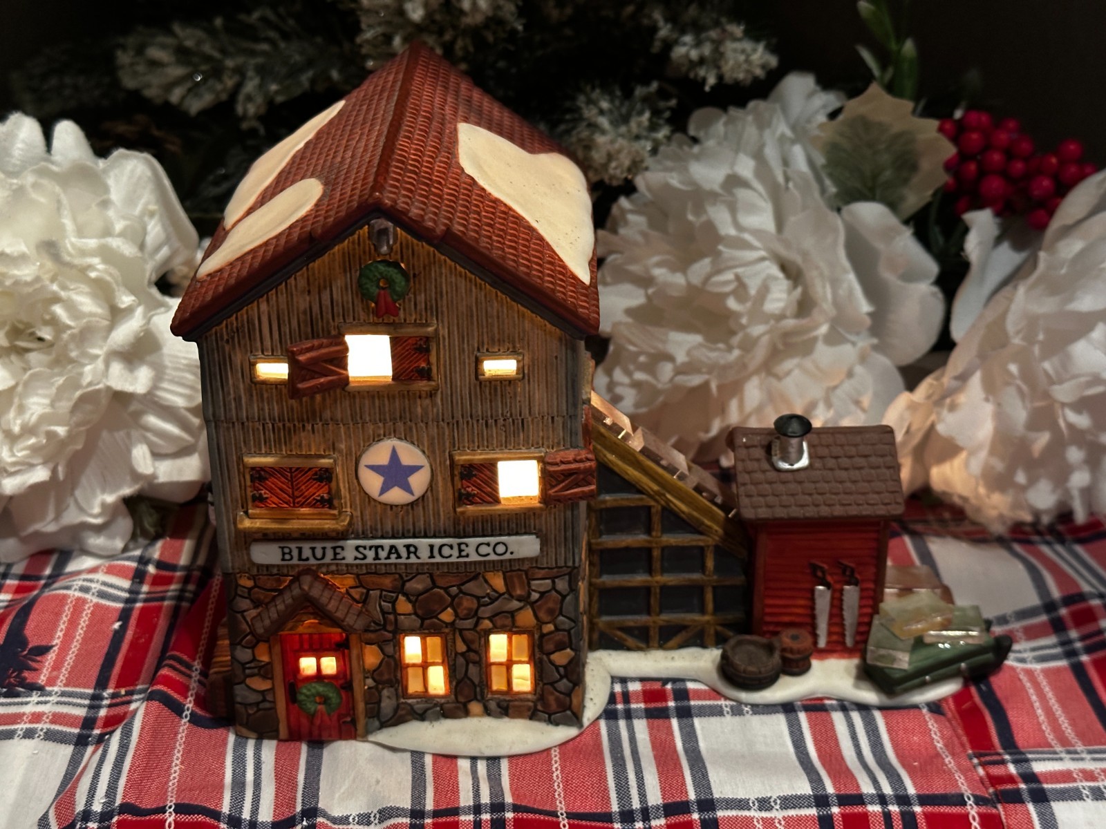 Dept 56 Blue Star Ice Company New England Village Series Christmas House