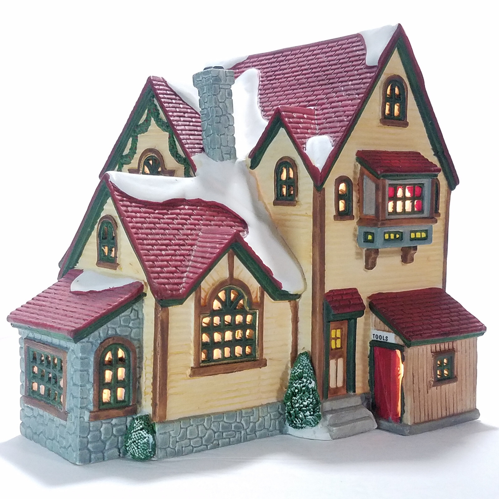 Lemax 1998 Nancy’s Nurseries Jukebox Junction #85279 Greenhouse Chimney Red Tile