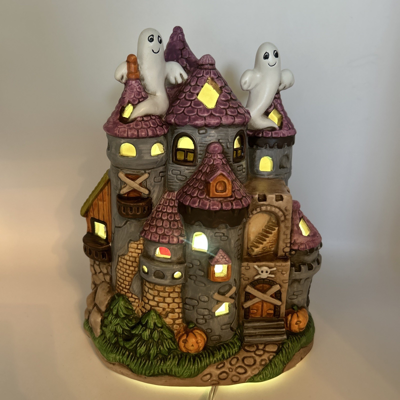 1989 Colonial Village Lefton China Haunted Castle Byron Wood Halloween Vintage