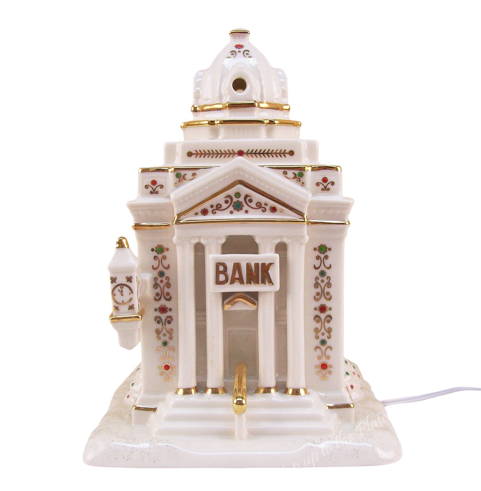 Lenox China Mistletoe Park BANK 2008 Village Treasures for Xmas Anywhere Light