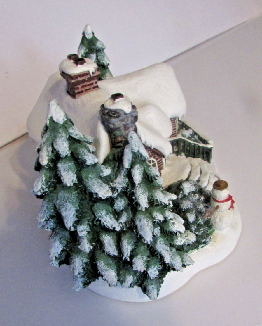 Thomas Kinkade A Village Christmas 2002 Lighted Cottage Snowman House Works