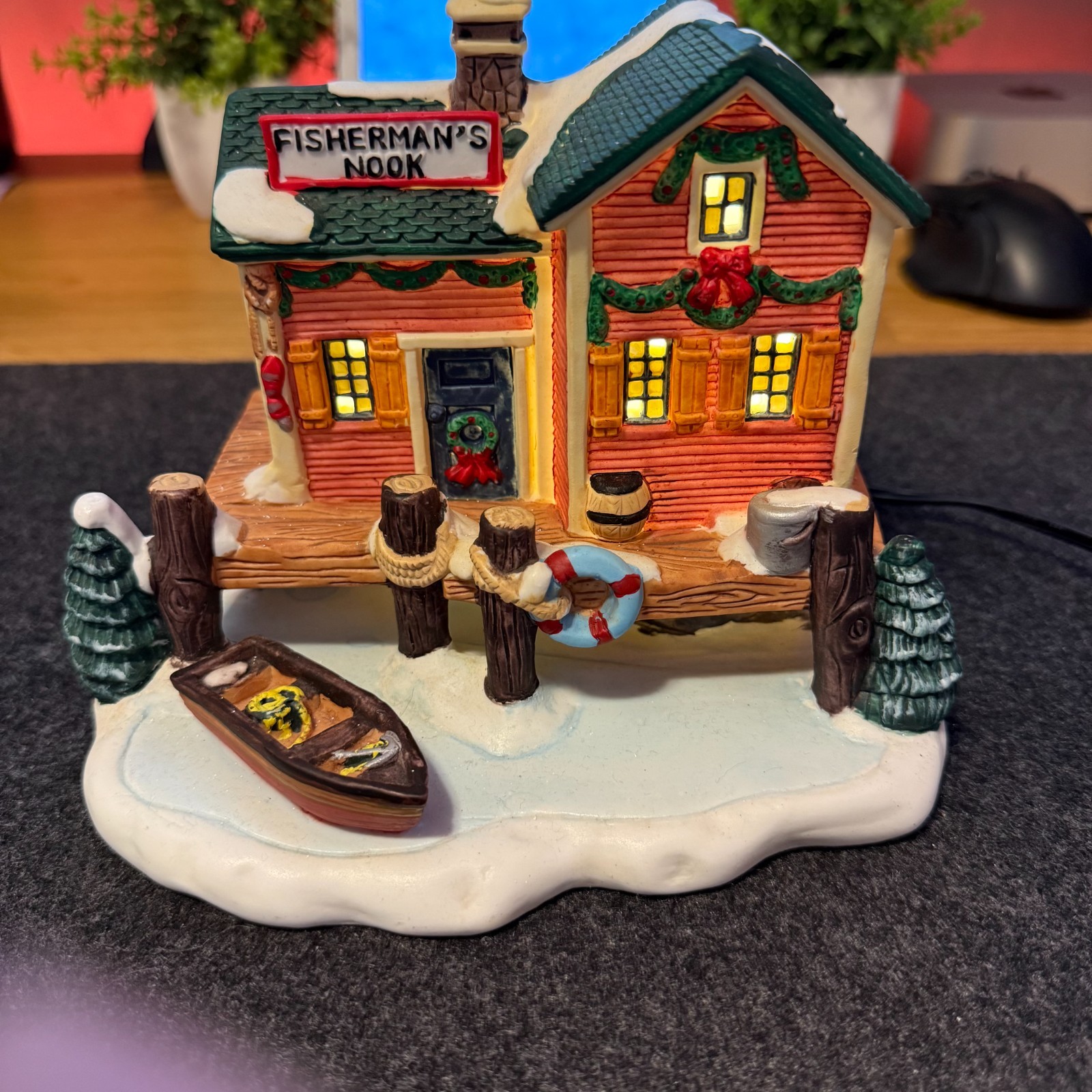 Victorian Village Collectible 1997 Edition Fisherman’s Nook Christmas Village.
